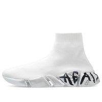 Balenciaga Speed 2.0 Sneakers 'White Knit with Black Graffiti' 617239W2DD42091