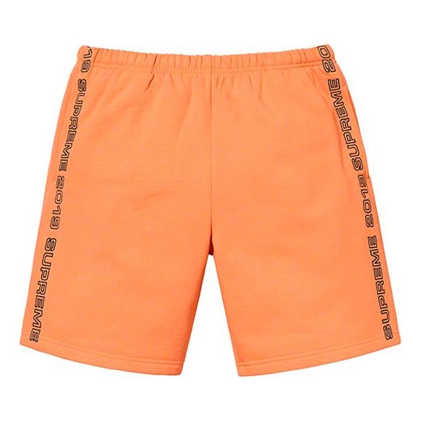 Supreme SS19 Topline Sweatshort Side Embroidered Logo Shorts Unisex Orange SUP-SS19-10331