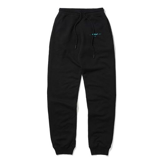 Men's Off-White Pattern Lacing Sports Pants/Trousers/Joggers Loose Fit Black OFWPT08RG81MBBKZ