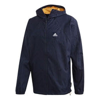 adidas Casual Sports hooded Logo Jacket Navy Blue FR8289
