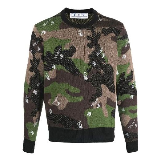 Off-White SS21 Camouflage Knit Green Camouflage OMHE083S21KNI0015600