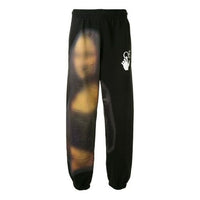 Off-White Mona Lisa Applique Logo Sports Pants Men's Black OMCH029F20FLE0071010