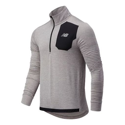 New Balance Heat Grid Half Zip Top Asia Sizing 'Grey Black' MT03255-AG