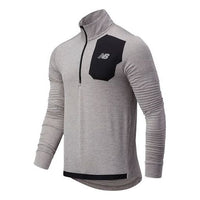 New Balance Heat Grid Half Zip Top Asia Sizing 'Grey Black' MT03255-AG