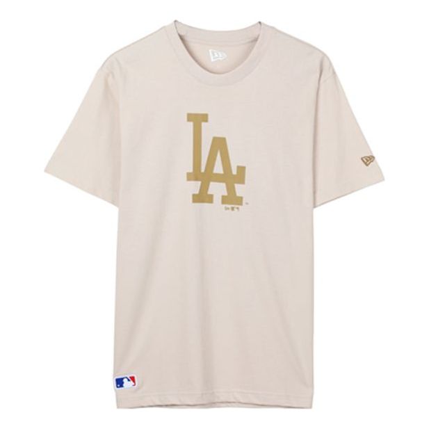 New Era Printing Logo Short Sleeve Couple Style Beige 12147608