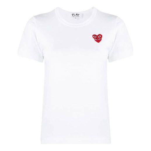 (WMNS) COMME des GARCONS PLAY Basic T-Shirt Red Family Heart 'White' P1-T287-051-2