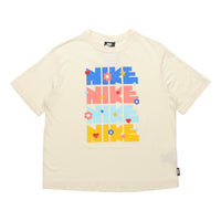 (WMNS) Nike Sportswear Essential Printing Round-neck 'Beige' DJ5377-111