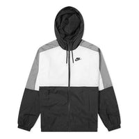 Nike Colourblock Retro Woven Casual Sports Colorblock hooded Jacket Black CJ4560-010