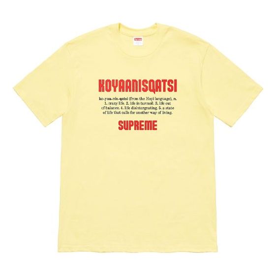 Supreme Week 17 Koyaanisqatsi Tee T SUP-FW20-380-YEL