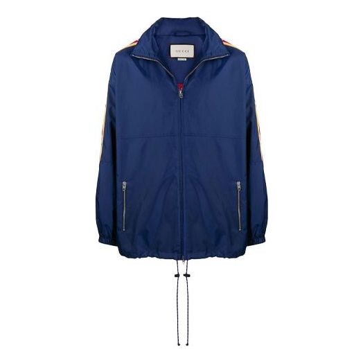 Men's Gucci Zipper Long Sleeves Jacket Blue 618904-ZAETV-4340