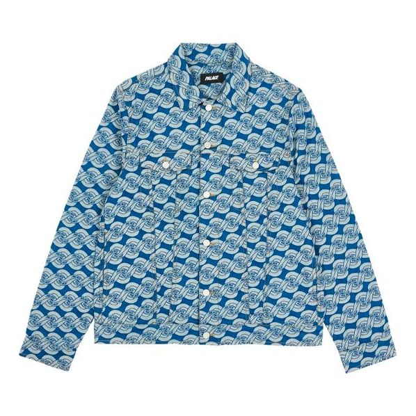 PALACE Full Print Long Sleeves Denim Jacket Unisex Blue P20D015