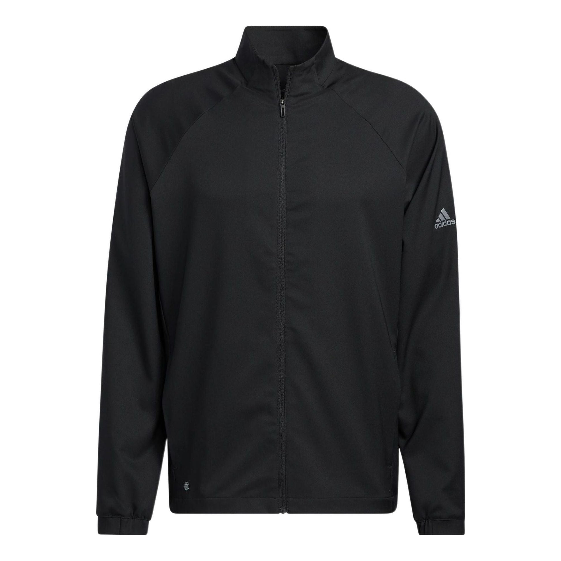 Men's adidas Cr Nvlty Vstl J Solid Color Logo Printing Zipper Stand Collar Sports Jacket Black H56797