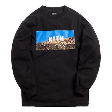 Men's KITH Hollywood Printing Long Sleeves Black KH3566-100
