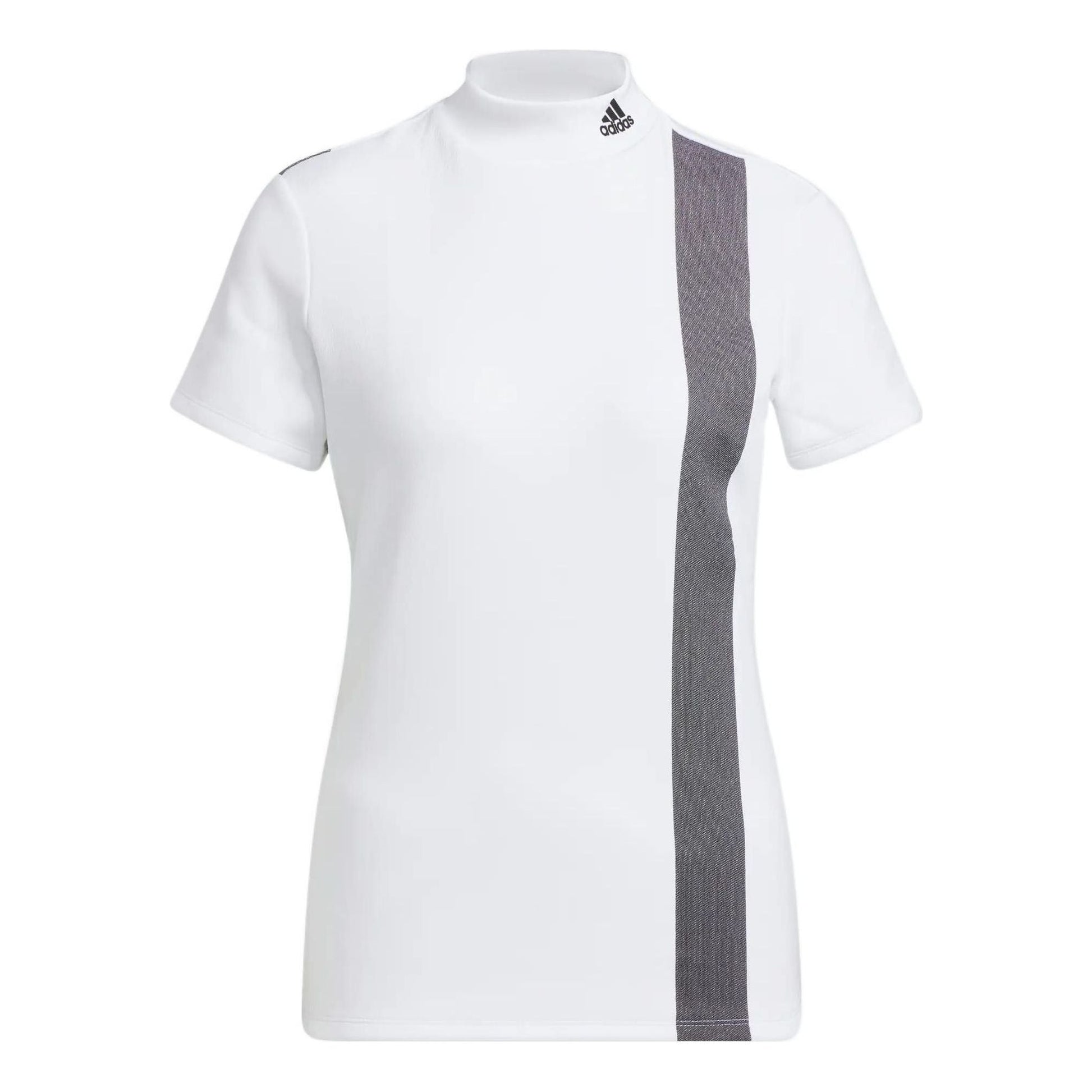 (WMNS) adidas AEROREADY 3-Bar Mock Neck Shirt Asia Sizing 'White Black' HG8253