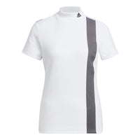 (WMNS) adidas AEROREADY 3-Bar Mock Neck Shirt Asia Sizing 'White Black' HG8253