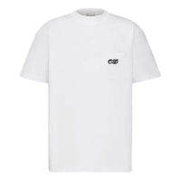 Men's DIOR x Kenny Scharf Crossover SS21 Alphabet Embroidered Round Neck Short Sleeve White 193J635A0677-C089