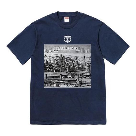 Supreme SS18 Fiorenza Tee Navy Short Sleeve Unisex Navy Blue SS18-0174