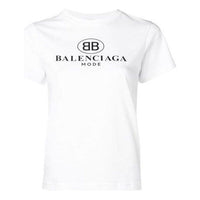 Balenciaga Mode Logo Printing Slim Fit Short Sleeve White 504156TYK231000