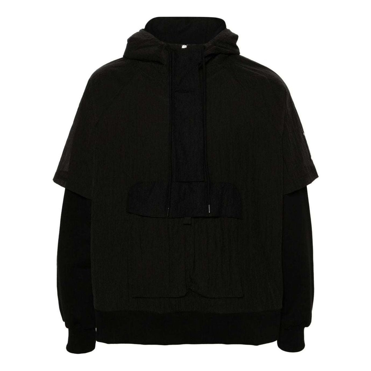 A-COLD-WALL* Overlay Crinkled Hoodie 'Black' ACWMW192-ONYX