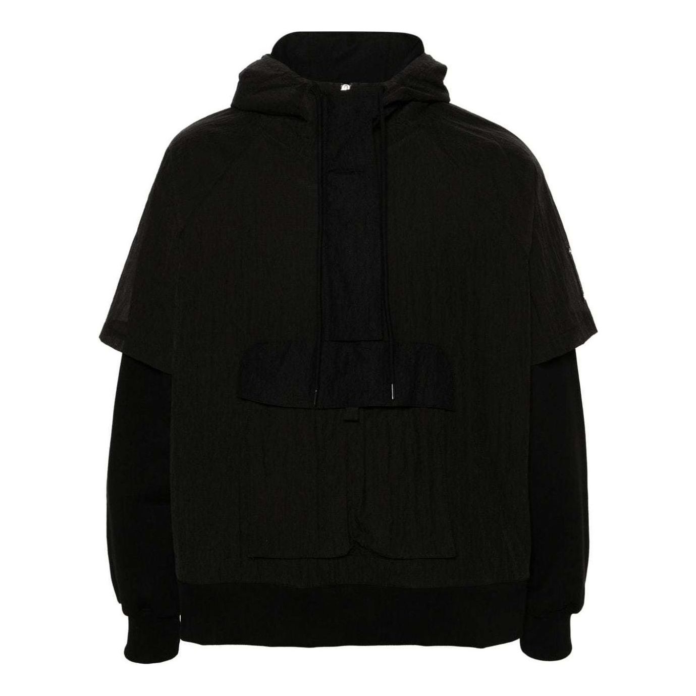 A-COLD-WALL* Overlay Crinkled Hoodie 'Black' ACWMW192-ONYX