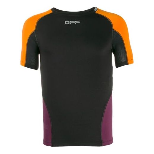 Off-White Colorblock Sports Short Sleeve Slim Fit Version Black OMVA001R20G500191991
