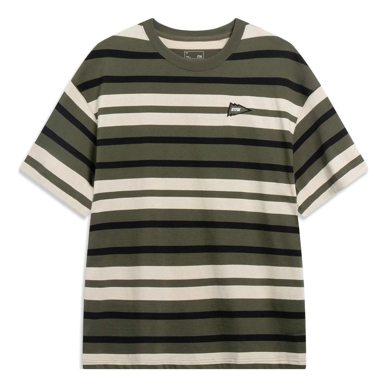 Li-Ning Counterflow Striped T-shirt 'Olive Beige' AHST603-6