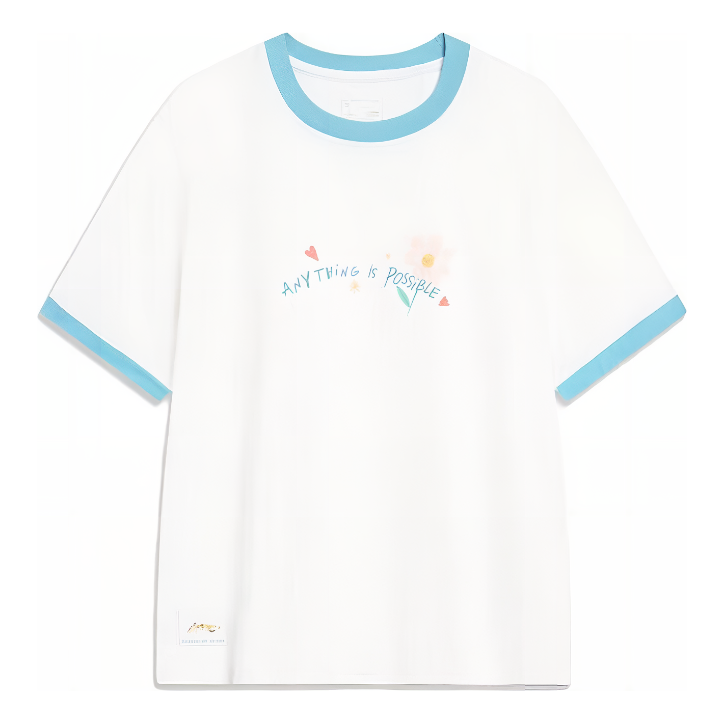 (WMNS) Li-Ning Anything Is Possible Graphic T-shirt 'White Blue' AHST488-1