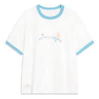 (WMNS) Li-Ning Anything Is Possible Graphic T-shirt 'White Blue' AHST488-1