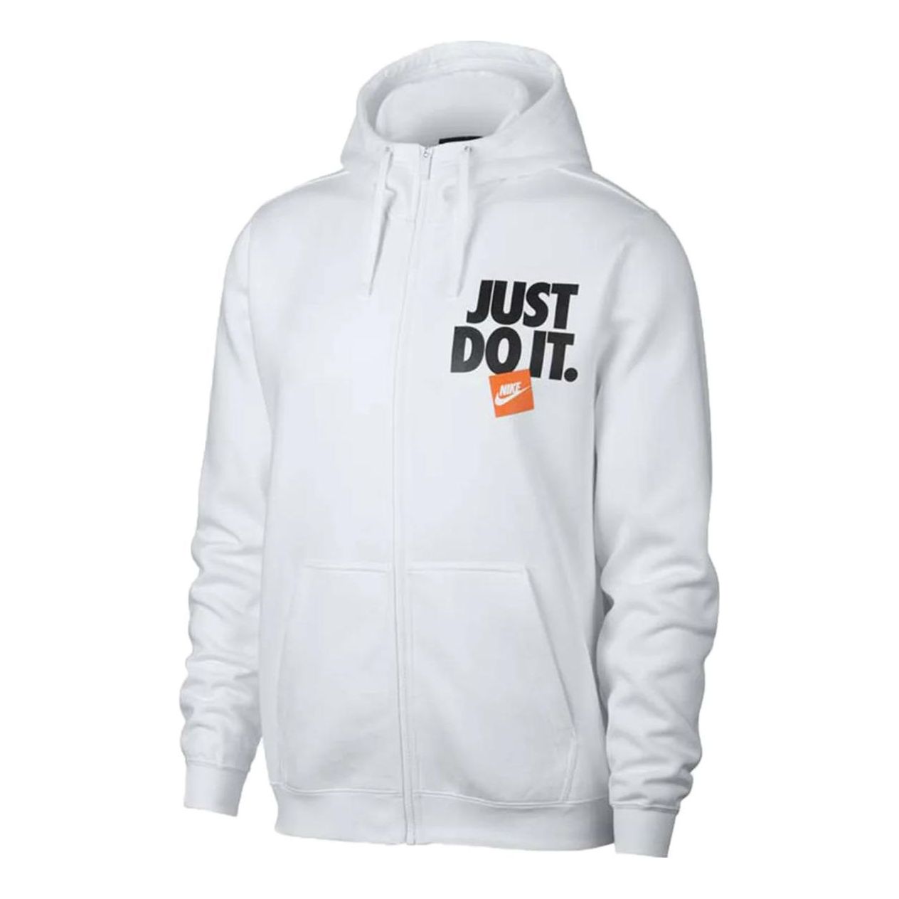 Nike Just Do It Full Zip Hoodie 'White Black' AR2518-100
