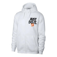 Nike Just Do It Full Zip Hoodie 'White Black' AR2518-100