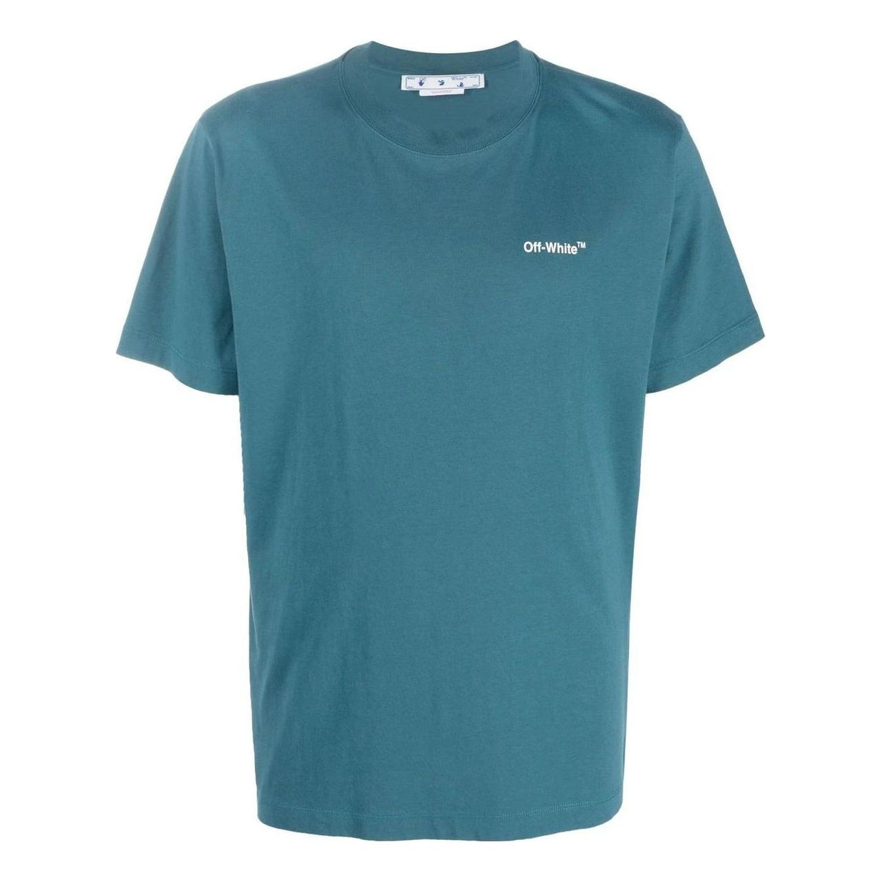 Men's Off-White FW22 Arrow Printing Round Neck Short Sleeve Ordinary Version Blue T-Shirt OMAA027F22JER0115501