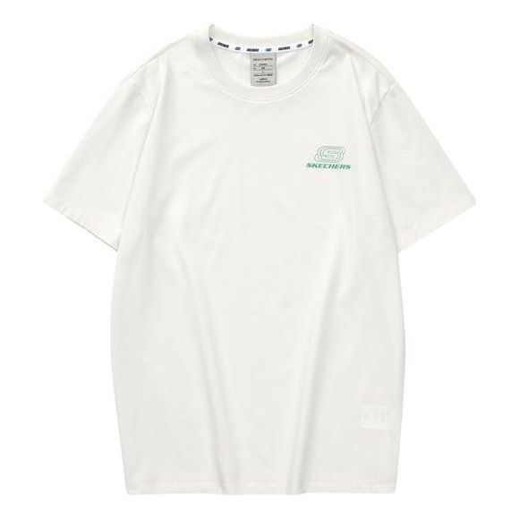 Skechers Logo Printed Tee 'White Green' L223U165-0074