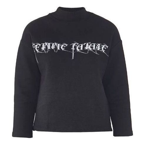 (WMNS) Balenciaga Embroidered Short High Collar Hoodie Black 480030TWK071000