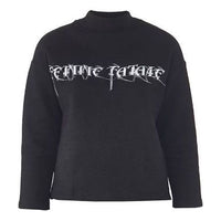 (WMNS) Balenciaga Embroidered Short High Collar Hoodie Black 480030TWK071000
