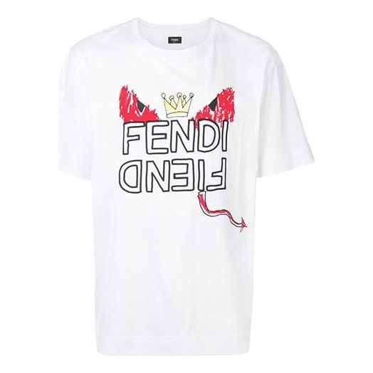 Men's FENDI Small Short Sleeve White FY0936-A6ZO-F0QA0