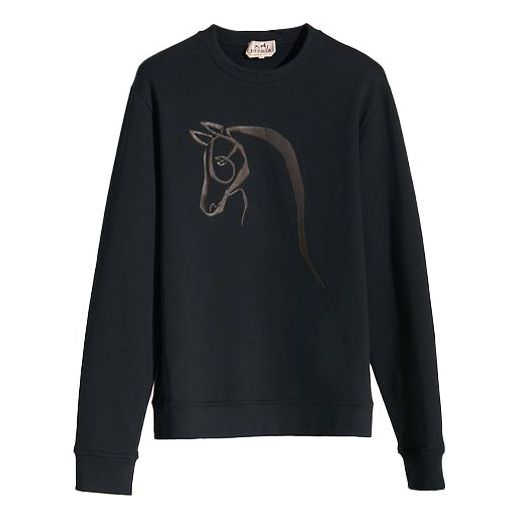 Men's HERMES SS21 Adornment Pattern Sports Navy Blue H167540HA01