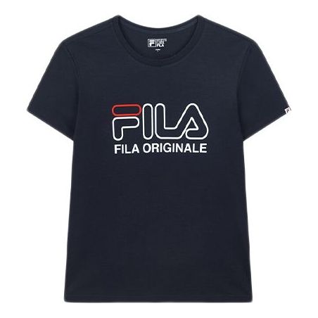 FILA Alphabet Logo Printing Round Neck Short Sleeve Blue F51M028131A-NV