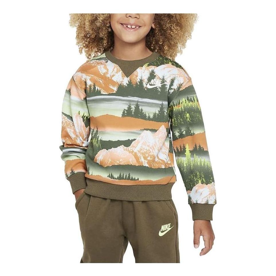 (PS) Nike Sportswear Snow Day Graphic Logo Fleece Sweatshirt 'Olive Green' FZ1682-222