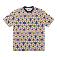 PALACE Curtains Flowers Full Print Colorblock Round Neck Short Sleeve Unisex Blue P19ES006