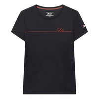 (WMNS) FILA Embroidered Short Sleeve Blue F11W021108F-NV