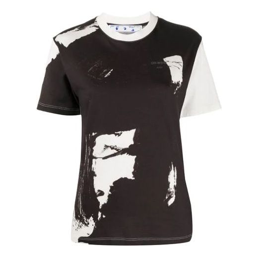 (WMNS) Off-White Pattern Short Sleeve Black OWAA049S20JER0020110