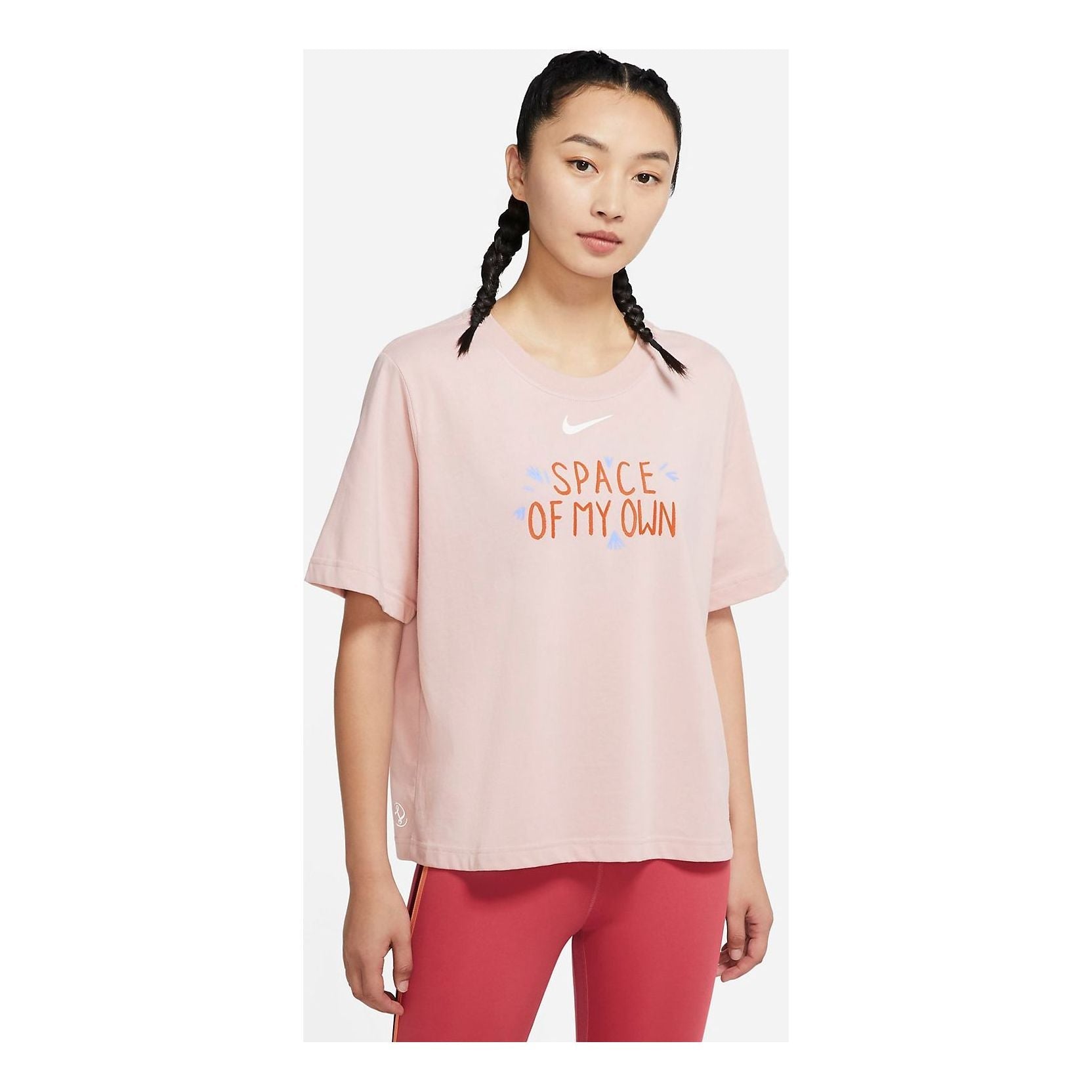 (WMNS) AS W NK DF B. GARDEN SS Tee PINK OXFORD DM7913-601