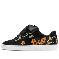 (WMNS) PUMA Suede Heart Floral 'Black Orange' 370807-01