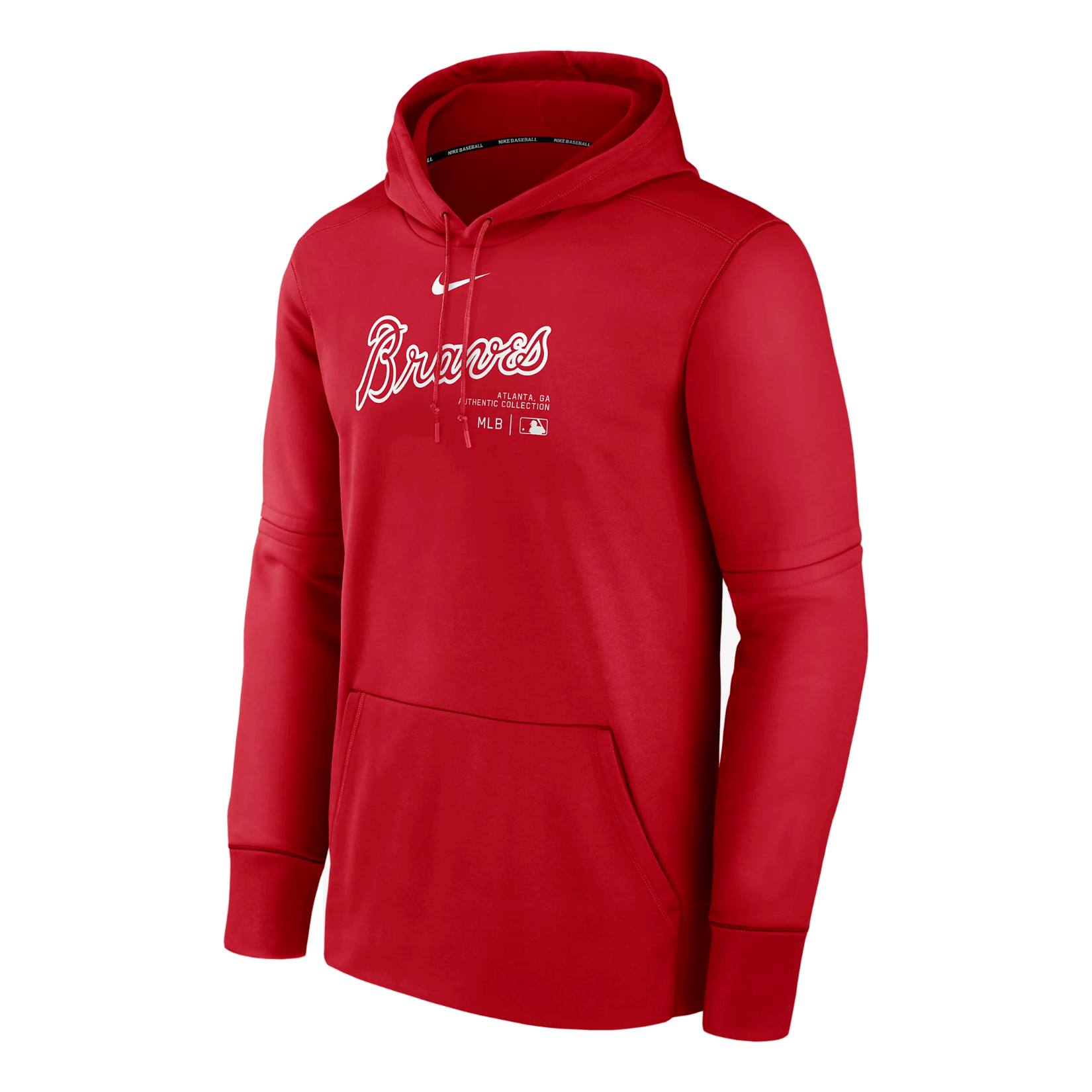 Nike Therma MLB Atlanta Braves Authentic Collection Practice Pullover Hoodie 'Red' NAC3163NAW-J37