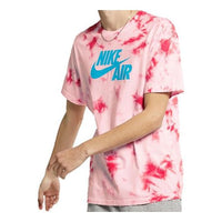 Nike Air Alphabet Logo Printing Tie Dye Short Sleeve Pink BQ0080-100