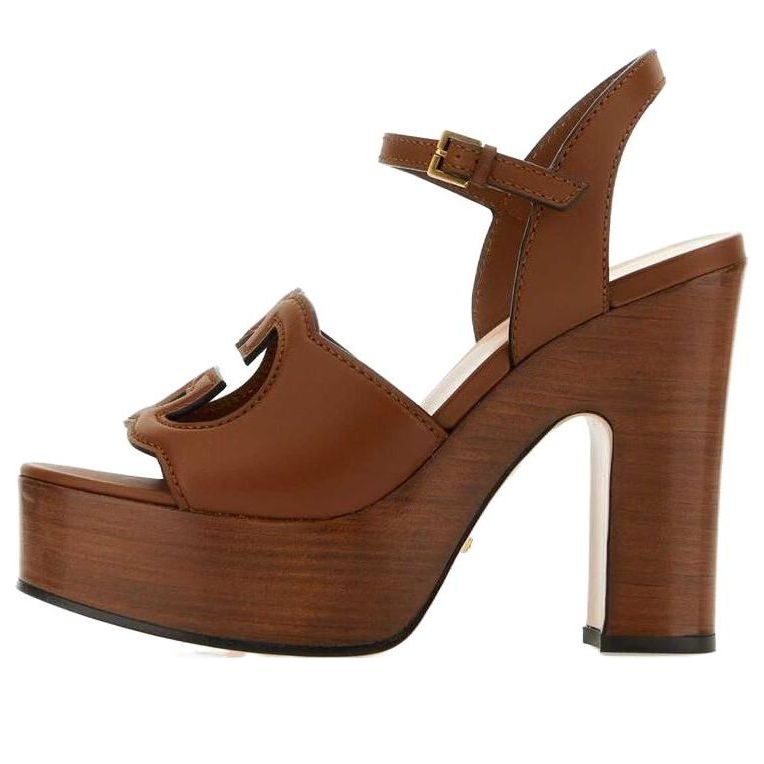 (WMNS) Gucci Interlocking G Cut Out sandal 'Cuir Leather' 730022-US000-2535