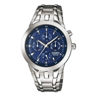 Men's CASIO Edifice Series Quartz Movement Stainless Steel Case Blue Dial 100 Meter Waterproof Watch Analog Mens EFR-300D-2AVU