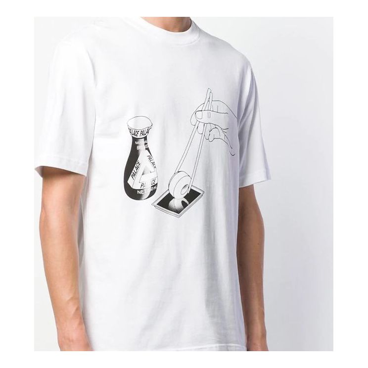 PALACE Chopsticks Printing Short Sleeve Unisex White P15TS211