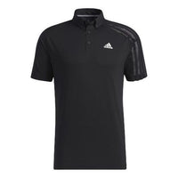 adidas Golf Sports Solid Color Short Sleeve Polo Shirt Black GM3617