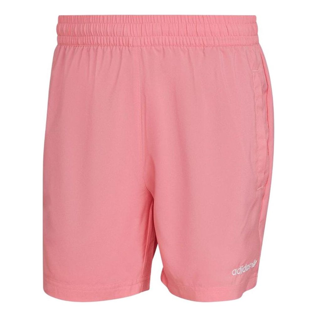 Men's adidas originals Solid Color Logo Alphabet Printing Straight Shorts Japanese Version Pink HR7903